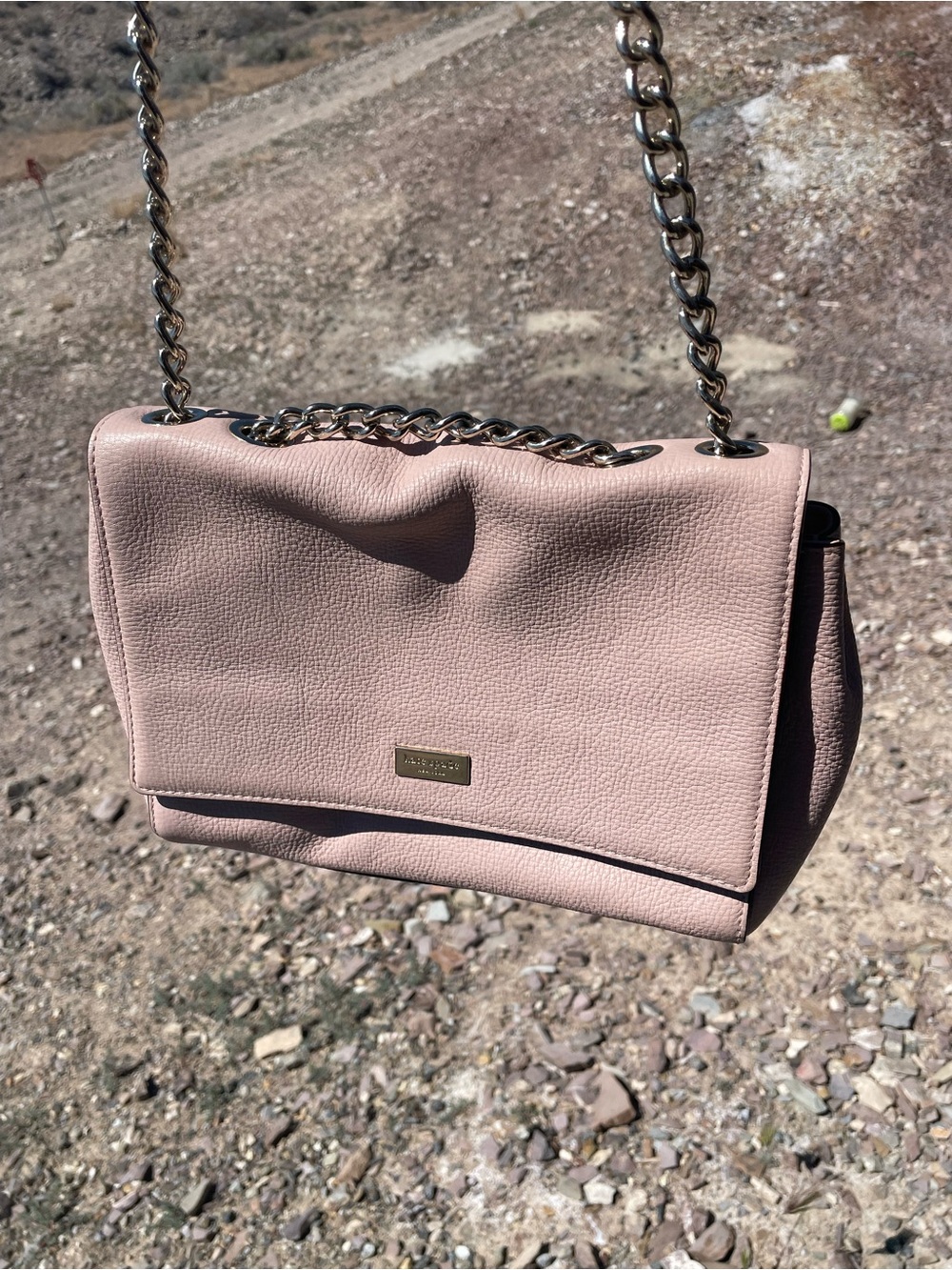 kate spade Blush Pink Pebbled Leather Chain-Handle Shoulder Bag - Picture 11 of 11